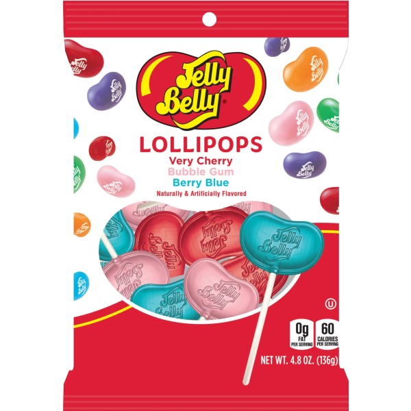 Jelly Belly Lollipops, 4.8oz Peg Bag